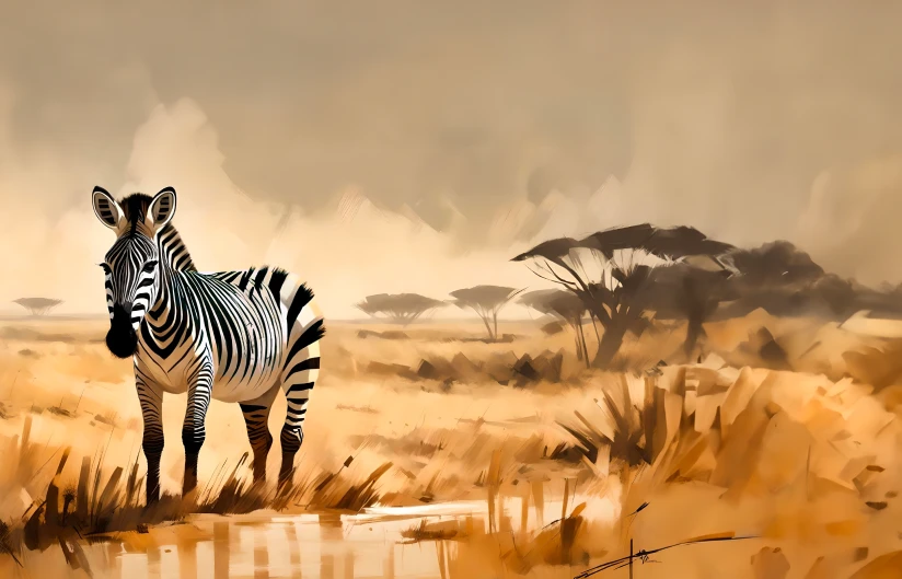 Contre traditionnel africain a écoute les rayures du zebre